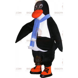 Penguin BIGGYMONKEY™ maskottiasu sinisellä huivilla - Kalojen maskotit - BIGGYMONKEY_016594 - BiggyMonkey.com