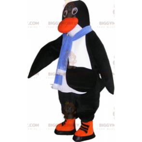 Penguin BIGGYMONKEY™ maskottiasu sinisellä huivilla - Kalojen maskotit - BIGGYMONKEY_016594 - BiggyMonkey.com
