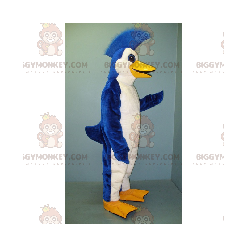 Blue and White Penguin BIGGYMONKEY™ Mascot Costume with Crest - Blue and White Penguin BIGGYMONKEY™ Mascot Costume with Crest -