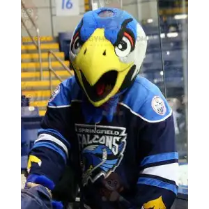 BIGGYMONKEY™ Blue White and Yellow Bird Eagle Mascot Costume –
