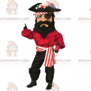 Pirat BIGGYMONKEY™ Maskottchenkostüm mit Augenklappe -