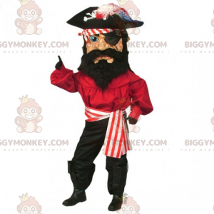 Pirate BIGGYMONKEY™ Mascot Costume with Eyepatch –