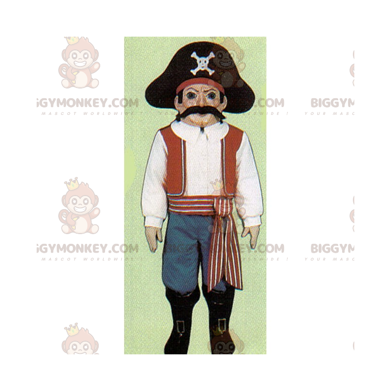 Disfraz de mascota pirata BIGGYMONKEY™ con bigote - Disfraz de mascota pirata BIGGYMONKEY™ con bigote -