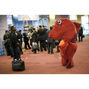 Costume de mascotte BIGGYMONKEY™ de gros poisson rouge et