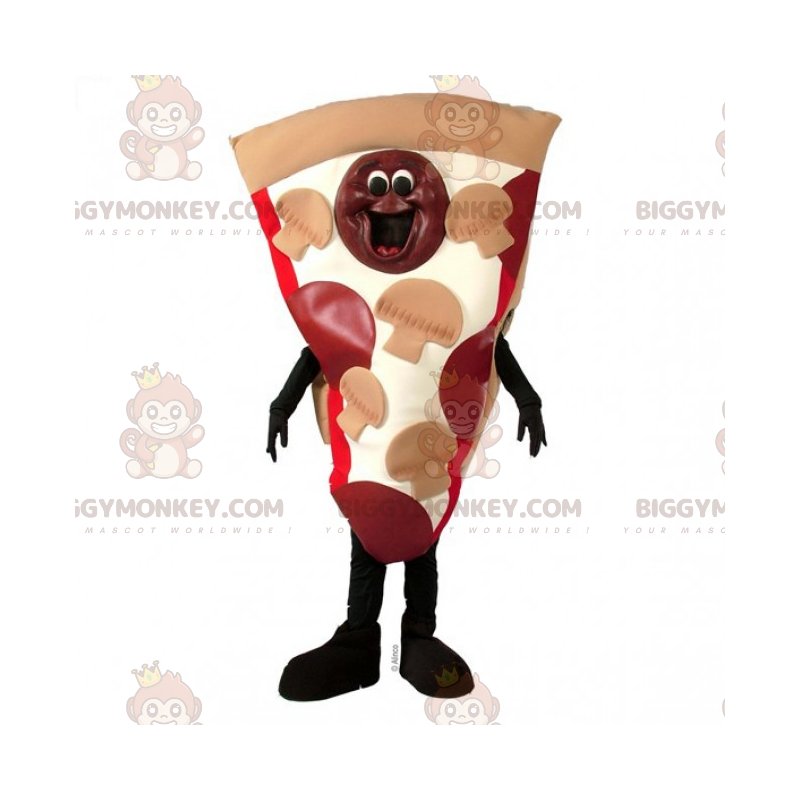 Pepperoni och svamppizza BIGGYMONKEY™ Maskotdräkt - BiggyMonkey Pepperoni och svamppizza BIGGYMONKEY™ Maskotdräkt - BiggyMonkey
