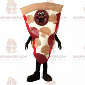 Pepperoni and Mushroom Pizza BIGGYMONKEY™ Mascot Costume -