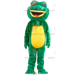 Vihreä ja keltainen sammakko BIGGYMONKEY™ maskottiasu -