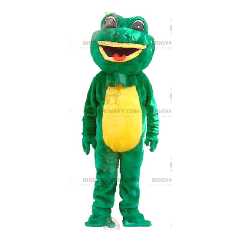 Grön och gul groda BIGGYMONKEY™ maskotdräkt - BiggyMonkey maskot Grön och gul groda BIGGYMONKEY™ maskotdräkt - BiggyMonkey maskot