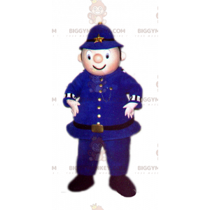 Politimand BIGGYMONKEY™ maskotkostume i blåt outfit -