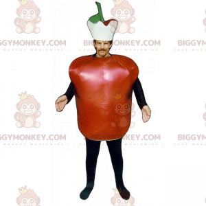 Disfraz de mascota BIGGYMONKEY™ de manzana roja con sombrero -