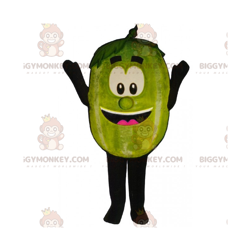 Green Apple BIGGYMONKEY™ Mascot Costume with Smiling Face –