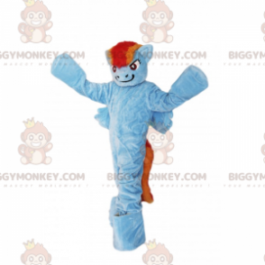 Blue Pony BIGGYMONKEY™ Mascot Costume with Two Tone Mane –