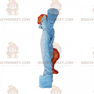 Traje de mascote de pônei azul BIGGYMONKEY™ com juba de dois