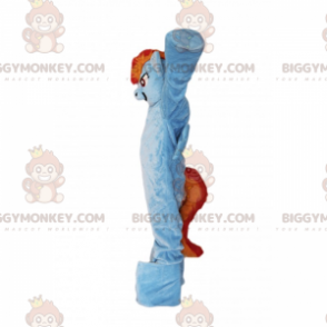 Traje de mascote de pônei azul BIGGYMONKEY™ com juba de dois