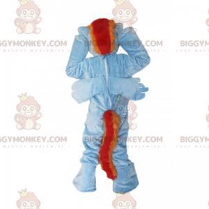 Disfraz de mascota Pony azul BIGGYMONKEY™ con melena de dos