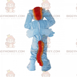 Traje de mascote de pônei azul BIGGYMONKEY™ com juba de dois