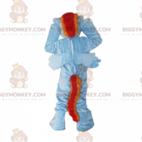 Disfraz de mascota Pony azul BIGGYMONKEY™ con melena de dos