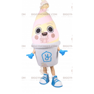 Vanilla Ice Cream Pot BIGGYMONKEY™ Mascot Costume -