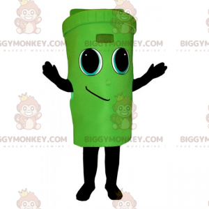Disfraz de mascota Green Bin BIGGYMONKEY™ con cara sonriente -