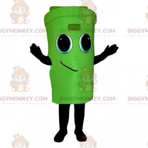 Στολή μασκότ Green Bin BIGGYMONKEY™ με χαμογελαστό πρόσωπο - Μασκότ αντικειμένων - BIGGYMONKEY_016648 - BiggyMonkey.com