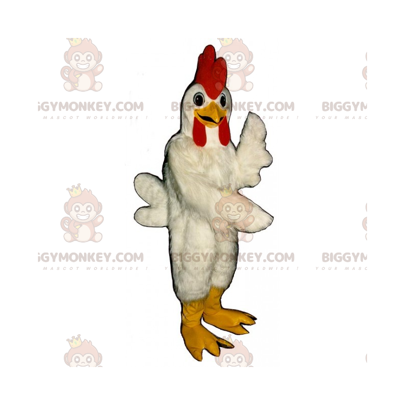 Costume de mascotte BIGGYMONKEY™ de poule avec beaucoup de Costume de mascotte BIGGYMONKEY™ de poule avec beaucoup de
