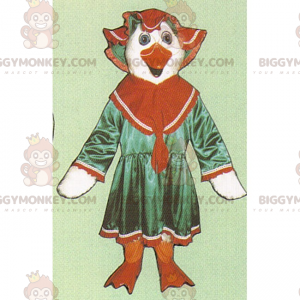 White Hen BIGGYMONKEY™ Mascot Costume in Dress and Hat -