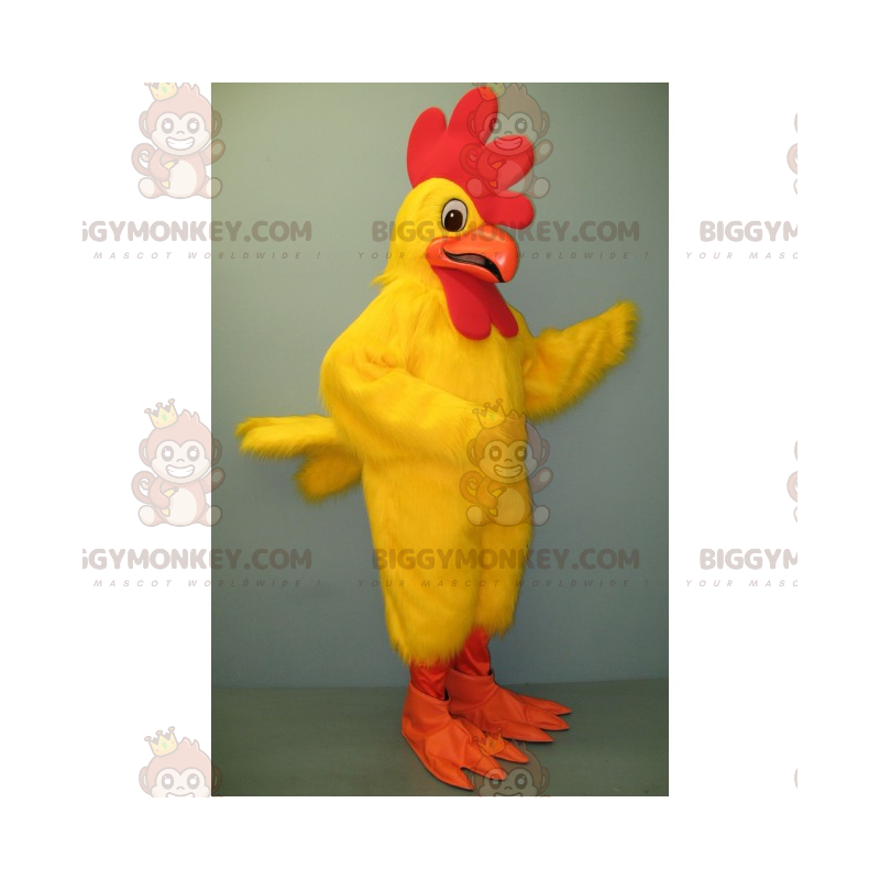 Kostým maskota BIGGYMONKEY™ ze žlutého kuřete a oranžového Kostým maskota BIGGYMONKEY™ ze žlutého kuřete a oranžového