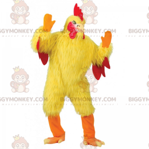 Gul kylling og rød crest BIGGYMONKEY™ maskotkostume - Hens maskot - haner - høns - BIGGYMONKEY_016659 - BiggyMonkey.com