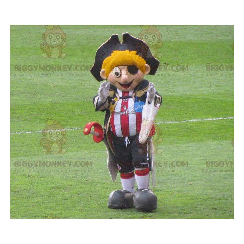 Blonde Pirate BIGGYMONKEY™ Mascot Costume with Sportswear and Blonde Pirate BIGGYMONKEY™ Mascot Costume with Sportswear and