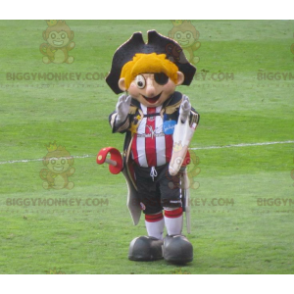 Kostým blonďatého piráta BIGGYMONKEY™ se sportovním oblečením a kloboukem - Sportovní maskot - BiggyMonkey.com