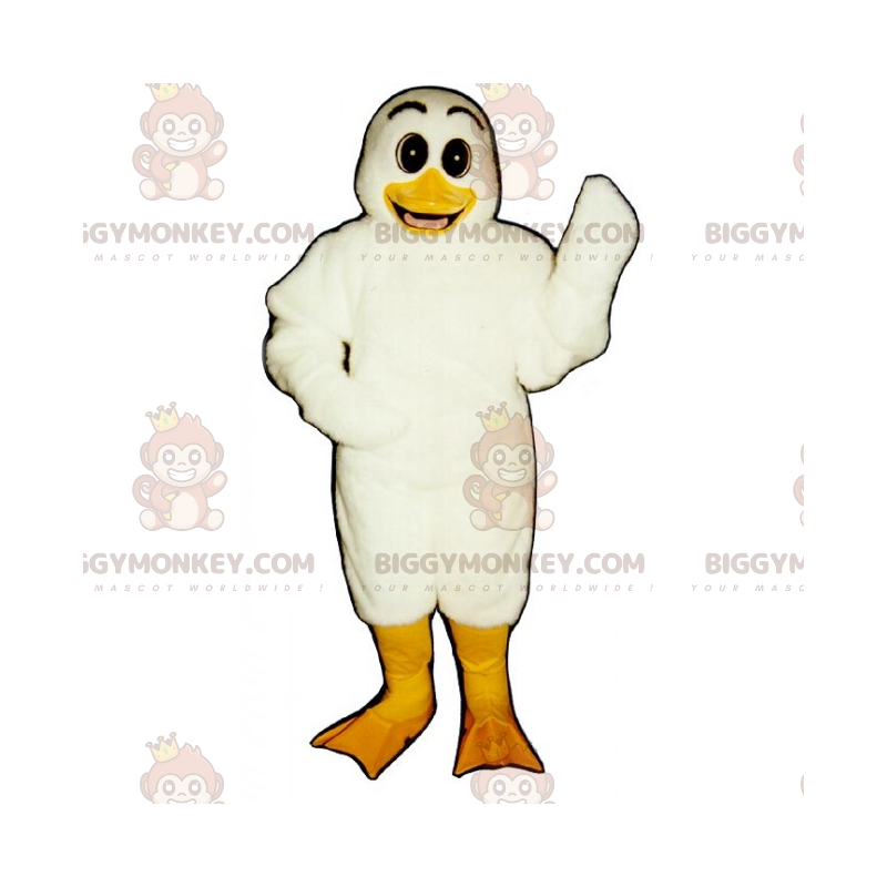 Costume da mascotte BIGGYMONKEY™ da anatra bianca sorridente -