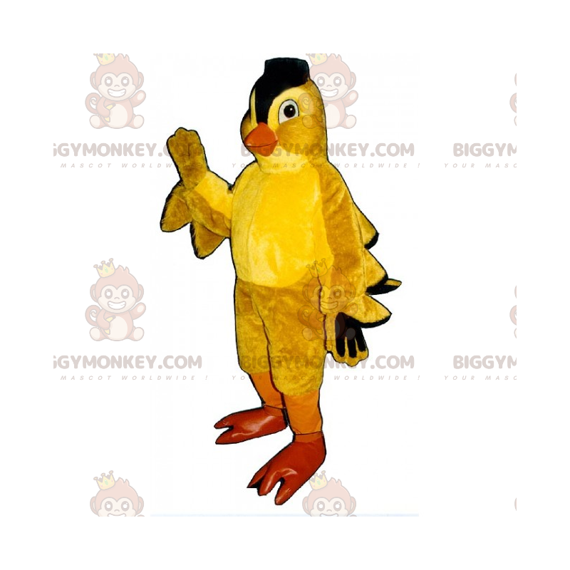 Chick BIGGYMONKEY™ Mascot Costume with Crest Black – Chick BIGGYMONKEY™ Mascot Costume with Crest Black –