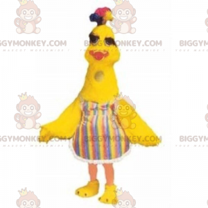 Chick BIGGYMONKEY™ Mascot Costume with Striped Dress –