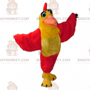 Geel en rood kuiken BIGGYMONKEY™ mascottekostuum -