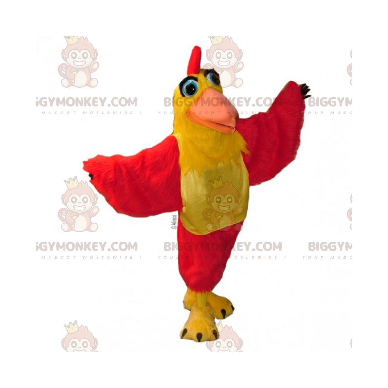 Gul och röd chick BIGGYMONKEY™ maskotdräkt - BiggyMonkey maskot Gul och röd chick BIGGYMONKEY™ maskotdräkt - BiggyMonkey maskot