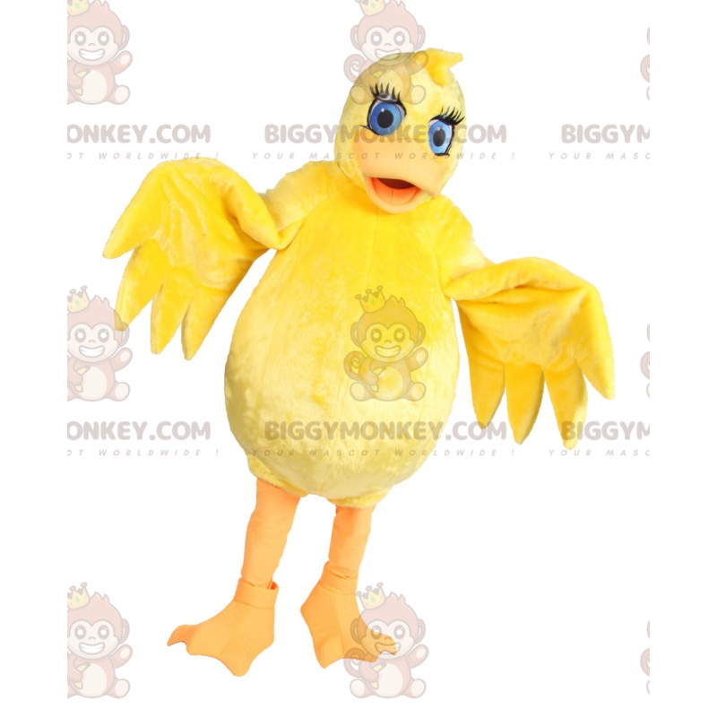 Blue Eyed Yellow Chick BIGGYMONKEY™ Mascot Costume - Blue Eyed Yellow Chick BIGGYMONKEY™ Mascot Costume -