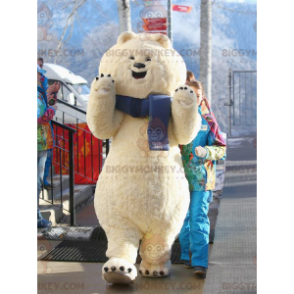 Grote witte teddy ijsbeer BIGGYMONKEY™ mascottekostuum -