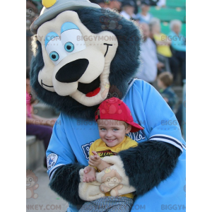 BIGGYMONKEY™-mascottekostuum, volledig harige zwarte beer met