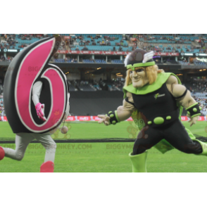 2 BIGGYMONKEY™s maskot en i form av en 6:a och en viking i