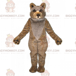 Beige en grijze wolf Cub BIGGYMONKEY™ mascottekostuum -