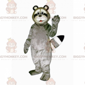 BIGGYMONKEY™ Grå tvättbjörnsmaskotdräkt med rund huvud - Skogsdjur - BIGGYMONKEY_016721 - BiggyMonkey.com