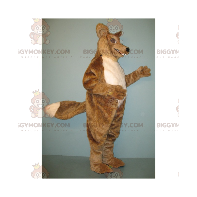 Costume de mascotte BIGGYMONKEY™ de renard au poil long - Costume de mascotte BIGGYMONKEY™ de renard au poil long -