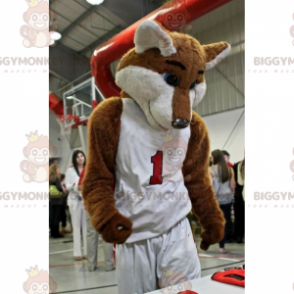 Στολή μασκότ Fox BIGGYMONKEY™ με στολή μπάσκετ - Μασκότ αλεπούδων - BIGGYMONKEY_016741 - BiggyMonkey.com