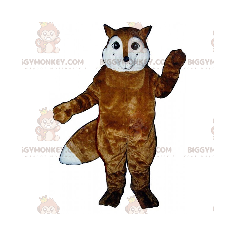 Disfraz de mascota BIGGYMONKEY™ de cara blanca y zorro marrón - Disfraz de mascota BIGGYMONKEY™ de cara blanca y zorro marrón -
