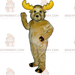 BIGGYMONKEY™ Yellow Horned Reindeer Mascot Costume -