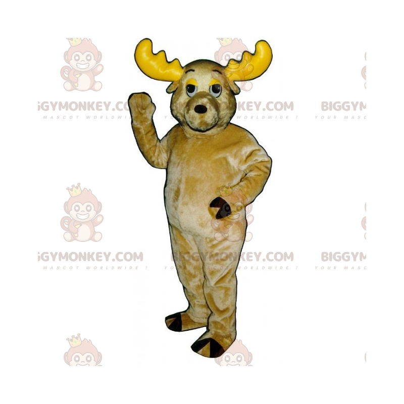 BIGGYMONKEY™ gulhornede rensdyrmaskotkostume - Biggymonkey.com BIGGYMONKEY™ gulhornede rensdyrmaskotkostume - Biggymonkey.com