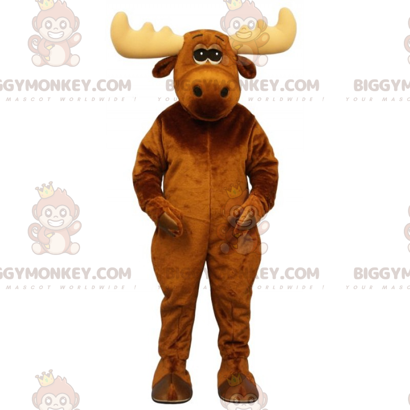BIGGYMONKEY™ Rentier-Maskottchen-Kostüm mit beigen Hörnern - BIGGYMONKEY™ Rentier-Maskottchen-Kostüm mit beigen Hörnern -