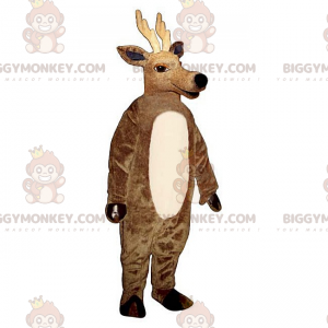 Reindeer BIGGYMONKEY™ Mascot Costume with Long Antlers -
