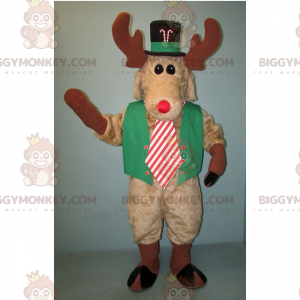 BIGGYMONKEY™ Reindeer Mascot Costume Holiday Outfit -