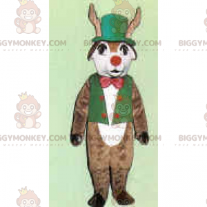 Kostým maskota soba BIGGYMONKEY™ v zeleném oblečení s červeným